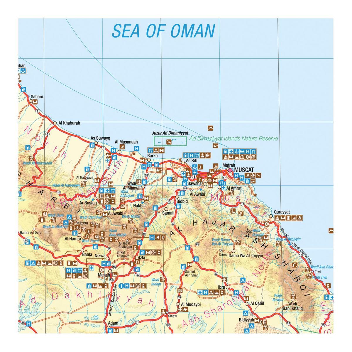 地図のオマーントレッキング