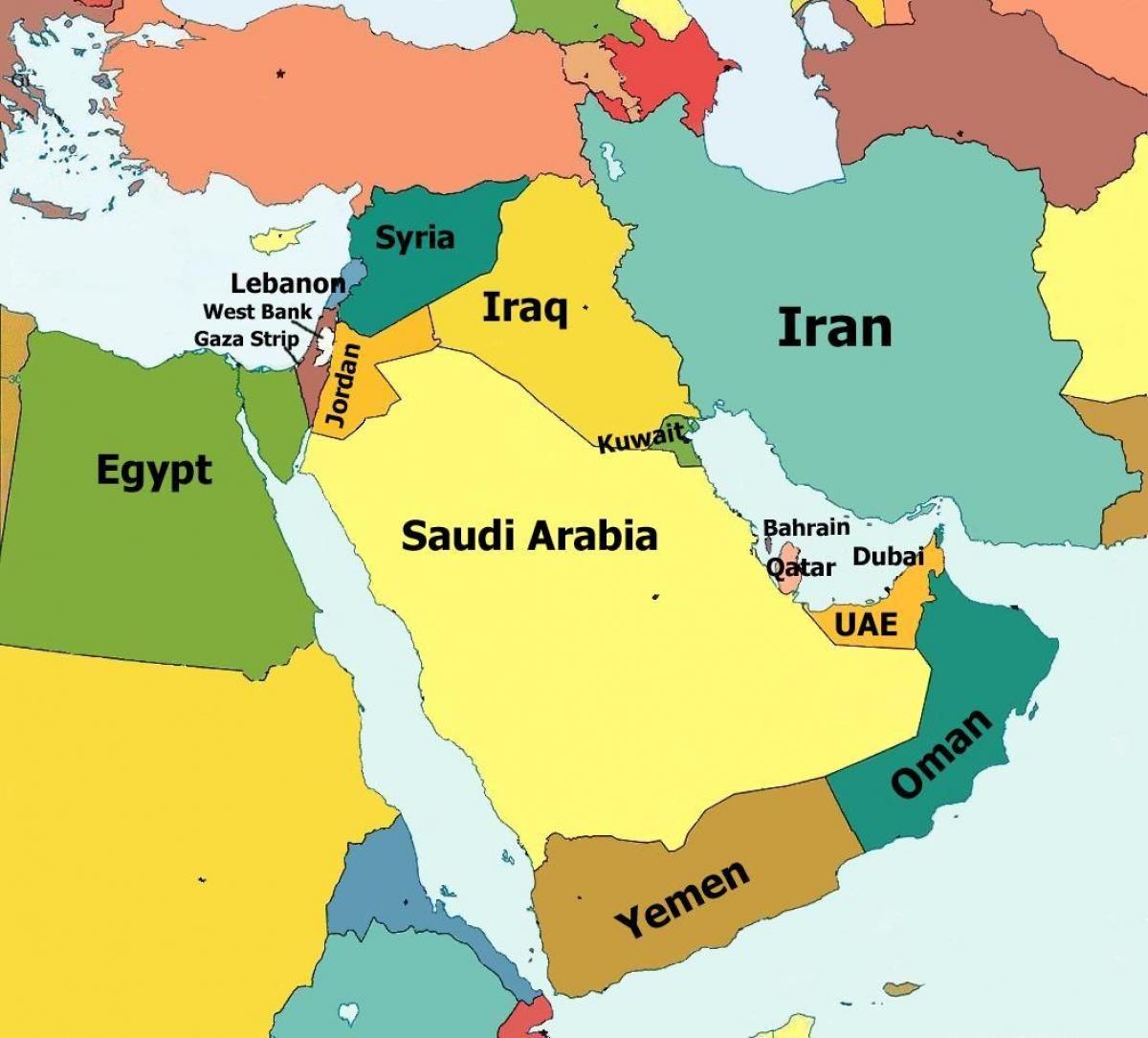 地図のオマーンと周辺国