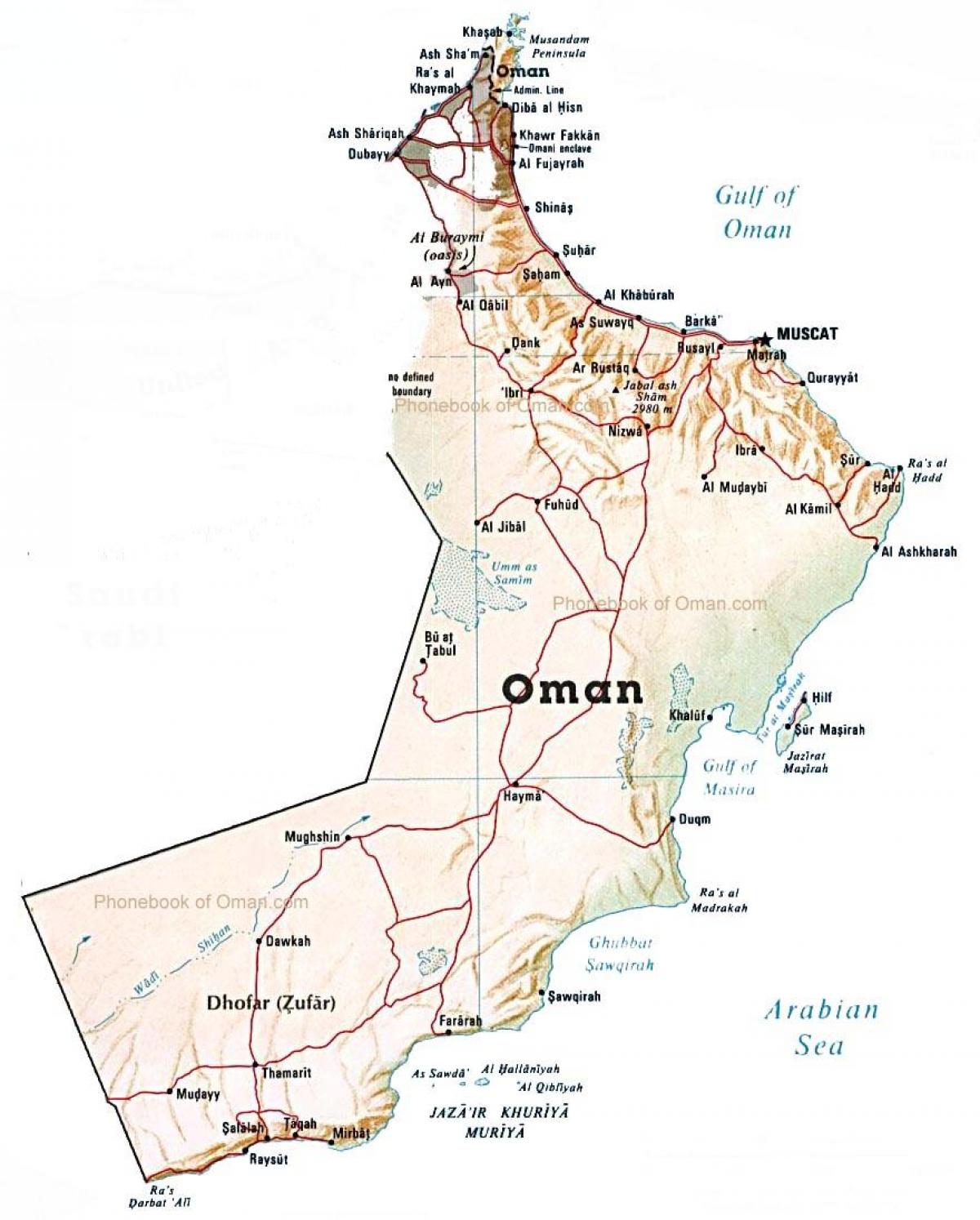 ルスルオマーンマップ オマーン国の地図 西アジア アジア